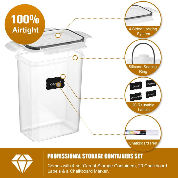 Kitchen Food Storage Container Set 7 Pieces BPA-Free Airtight with Labels – StoreMate