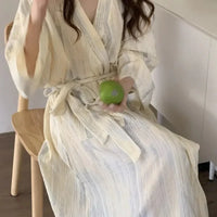 Casual Women's Summer Bathrobe with Kimono Design – Hana