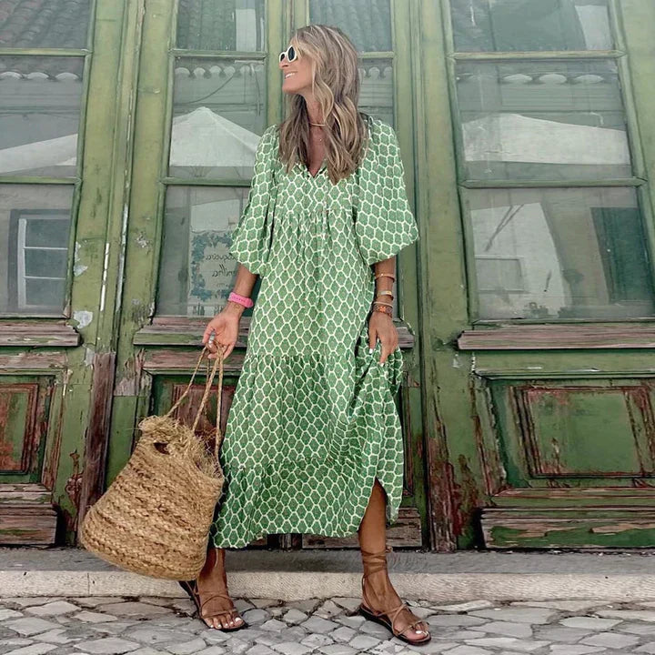 Boho summer dress in Ibiza style with loose fit – Elira