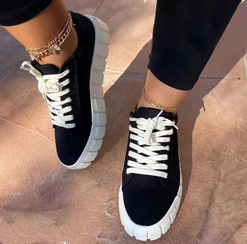 Zapatos deportivos ortopédicos para mujer con suela de plataforma - Mira