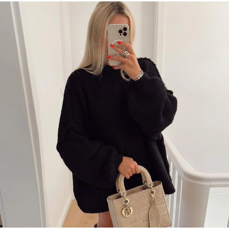 Oversized strikket damepullover - Mia