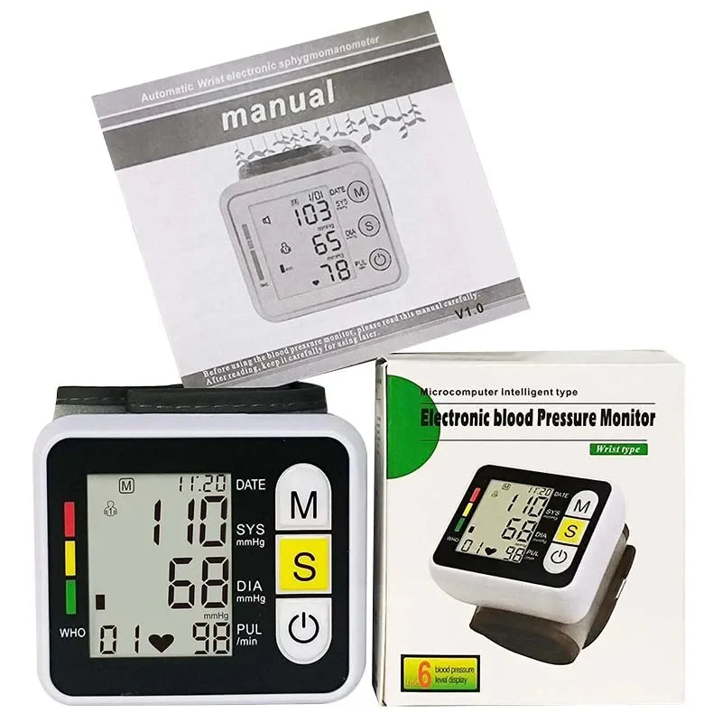 Monitor digital de presión arterial de muñeca con pantalla LCD – PulseTrack