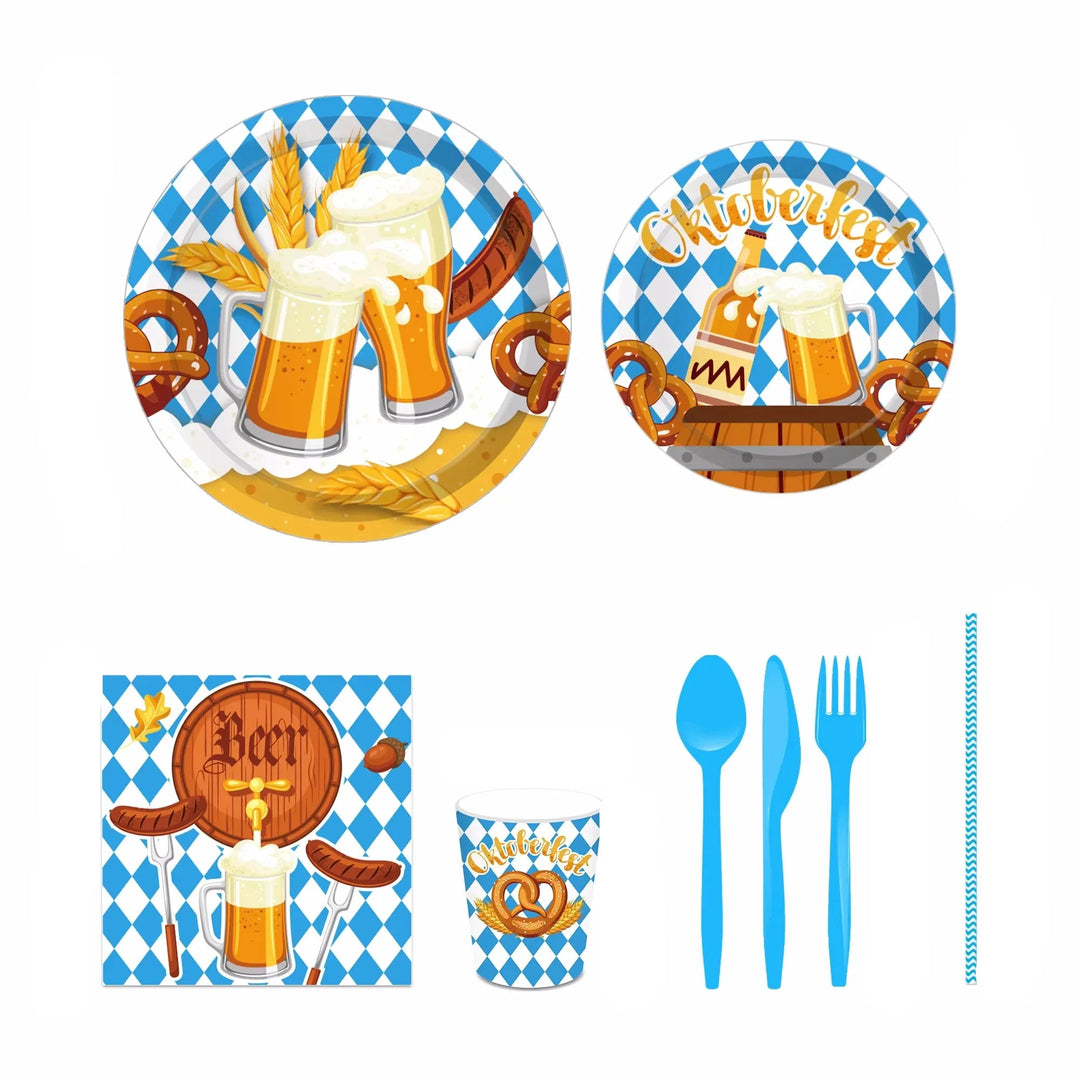 Engangsfestservise sett i Oktoberfest-design – WeizenFreude Oktoberfest 2025