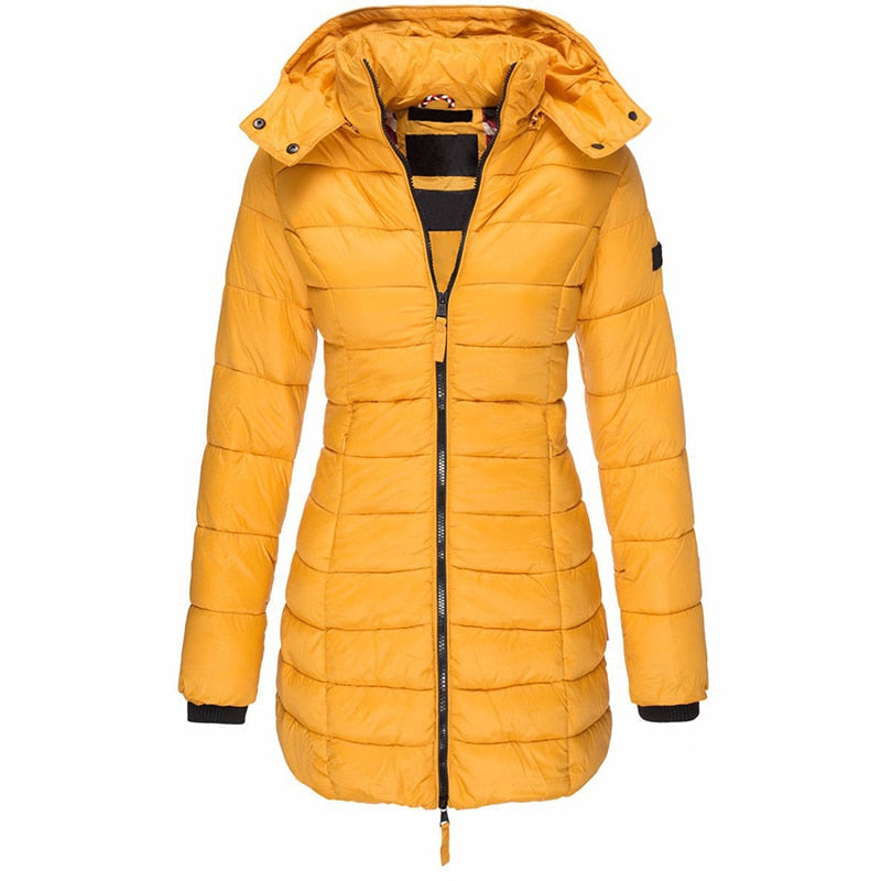 Women's parka with hood and down filling - Elena