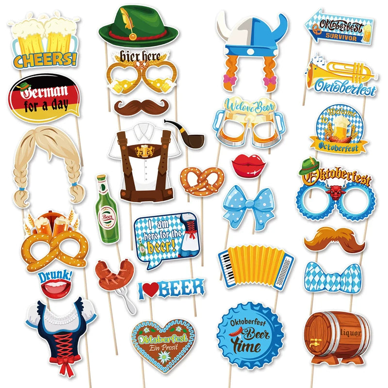 Photo Prop Set in Oktoberfest Design (30 pieces) - Buy 1 Get 1 Free – Fun Oktoberfest 2025