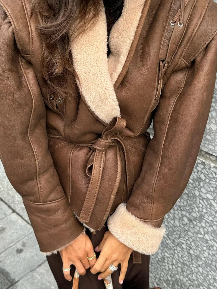 Women's Leather Jacket with Fur Lining – Selma