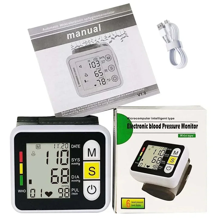 Monitor digital de presión arterial de muñeca con pantalla LCD – PulseTrack