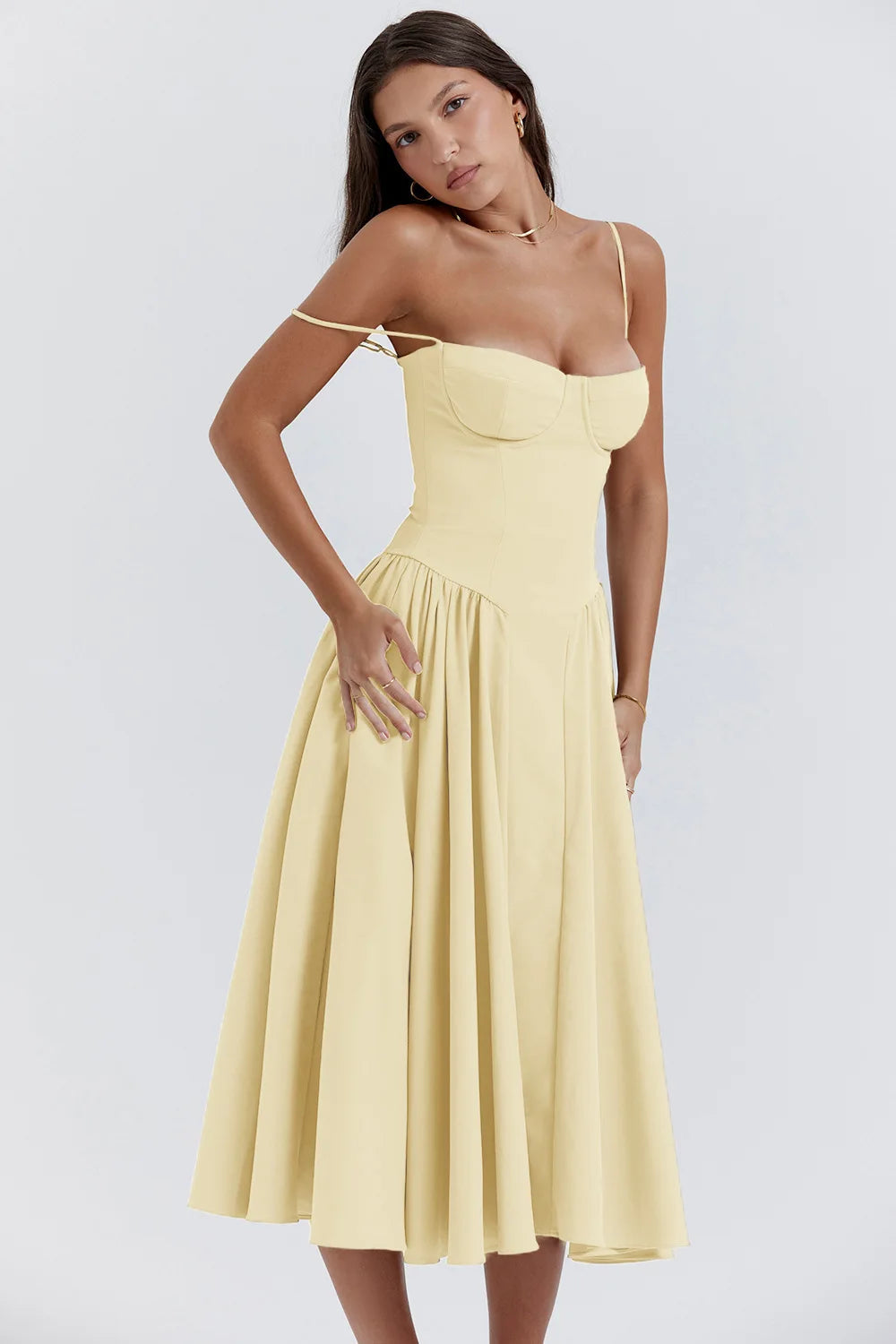 Summer dress with sweetheart neckline – Elvira