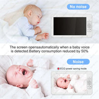 5-tommer HD video babyalarm med kamera, PTZ-zoom og nattesyn