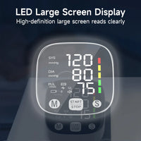 Wiederaufladbares LED-Handgelenk-Blutdruckmessgerät mit Sprachfunktion – HeartGuard