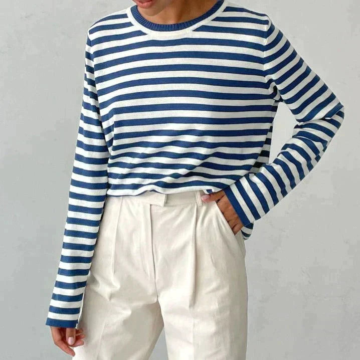 Elegant Striped T-Shirt Made of Lightweight Fabric - StripesLight