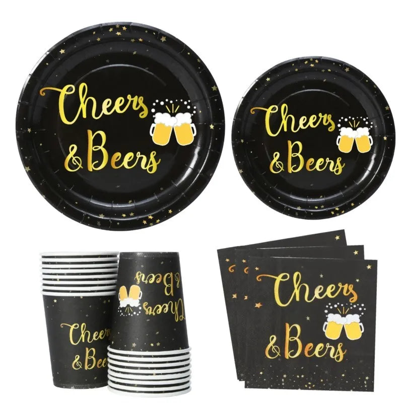 Disposable Party Tableware Set "Cheers & Beers" (for 16 Guests) – CheersSet Oktoberfest 2025