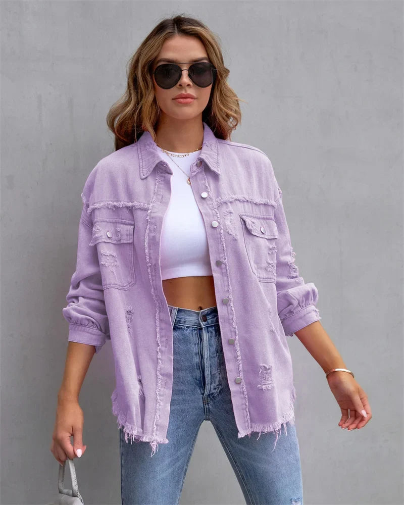 Boho Women's Denim Jacket with Ibiza Flair & Slim Fit for Spring/Summer – Yara