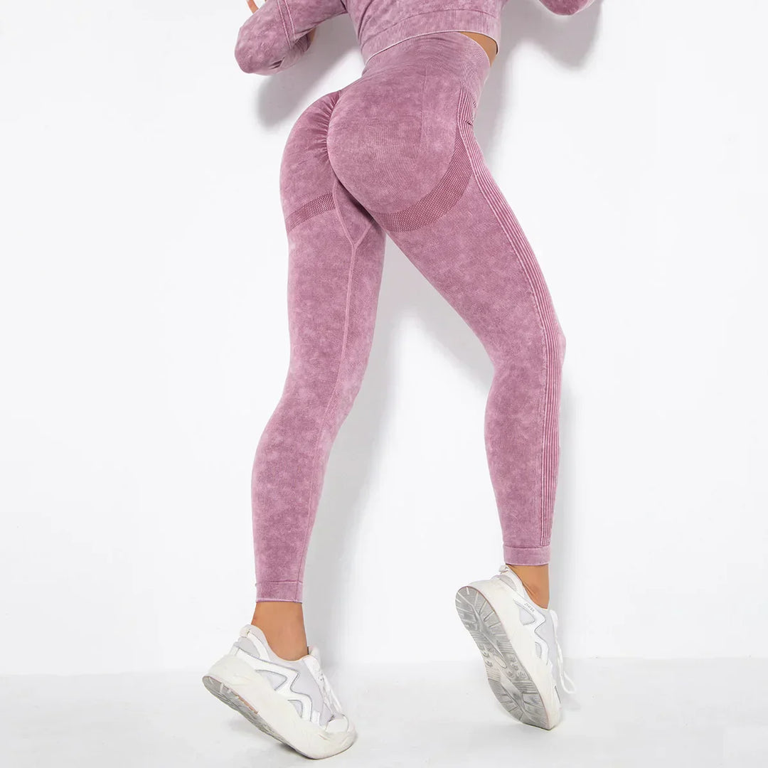 Conjunto de yoga para mujer sin costuras con top corto - Nova