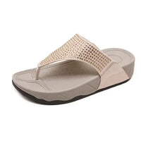 Comfortable women's platform slippers with rhinestones – Geneva