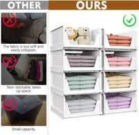5er-Pack stapelbare faltbare Kleiderschrank-Aufbewahrungsboxen – Liora