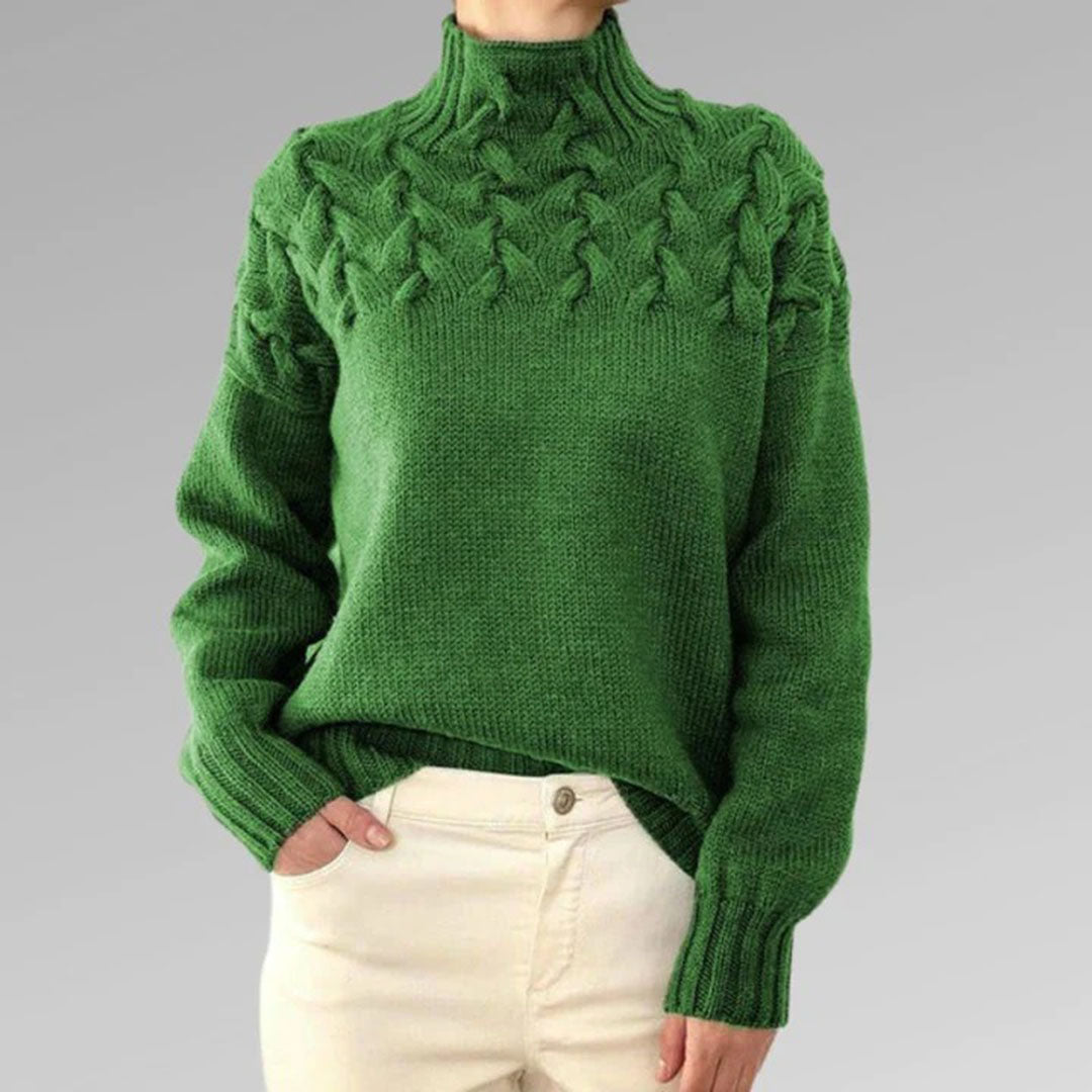 Knitted Women's Turtleneck Sweater - Isabelle