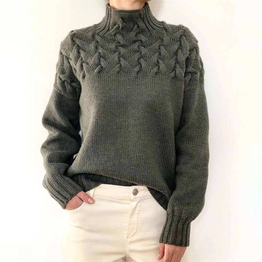 Knitted Women's Turtleneck Sweater - Isabelle