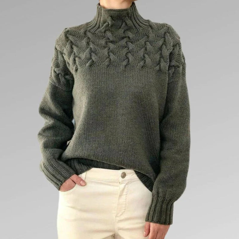 Knitted Women's Turtleneck Sweater - Isabelle