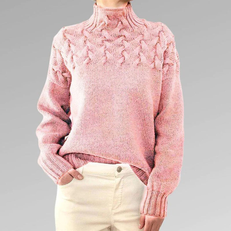 Knitted Women's Turtleneck Sweater - Isabelle