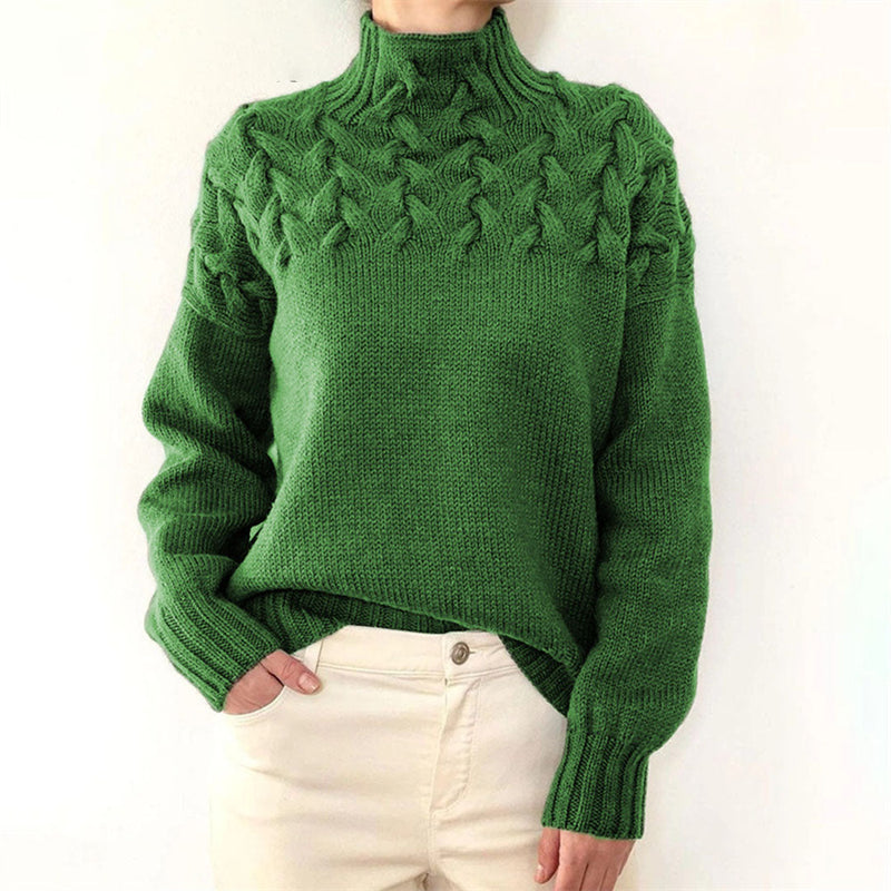 Knitted Women's Turtleneck Sweater - Isabelle
