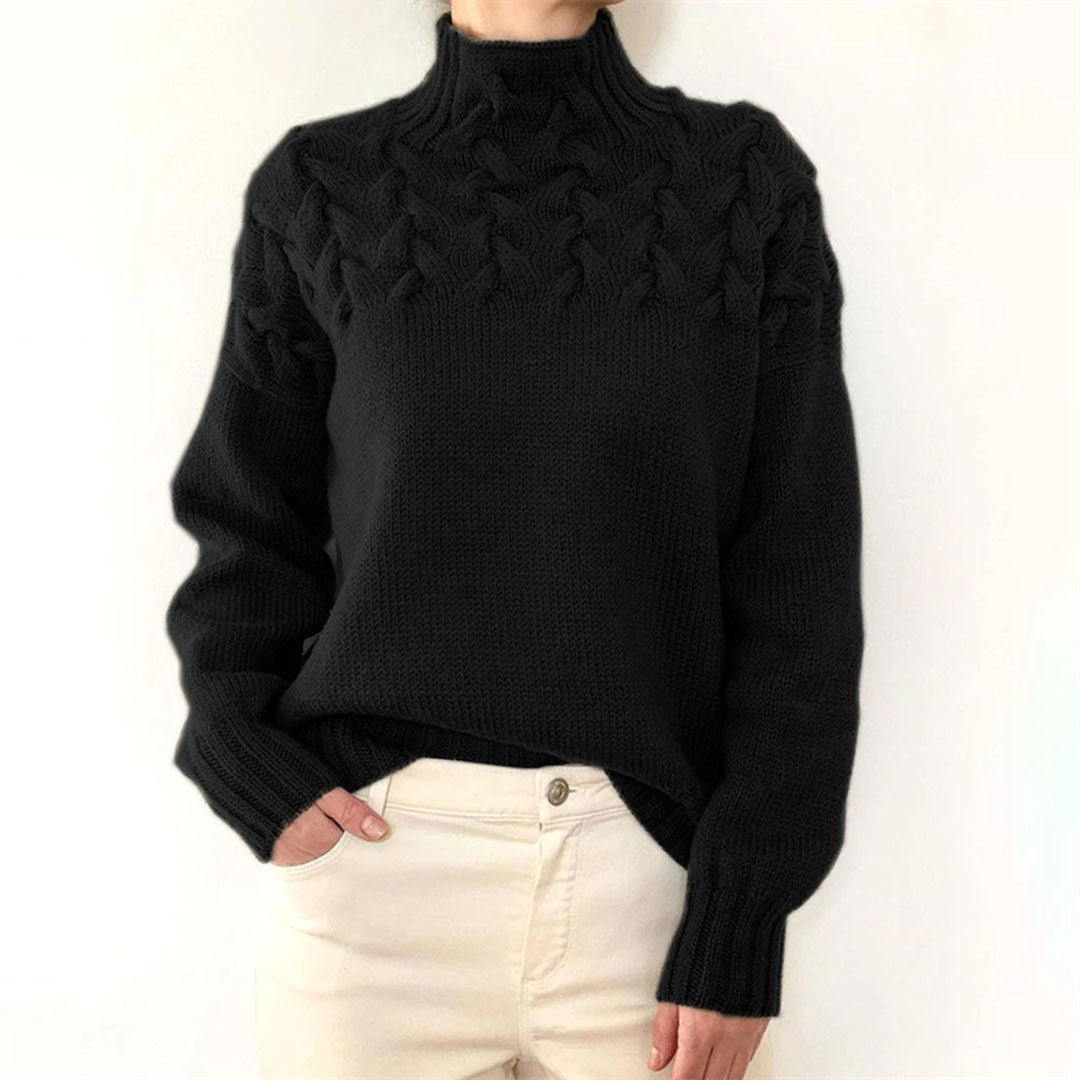 Knitted Women's Turtleneck Sweater - Isabelle