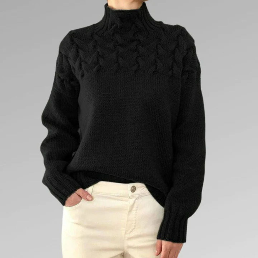Knitted Women's Turtleneck Sweater - Isabelle