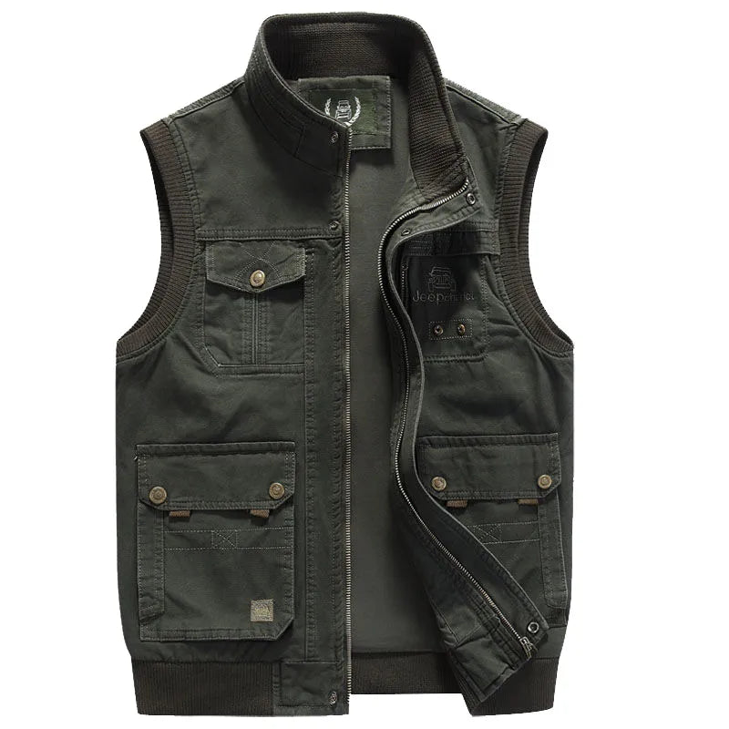 Chaleco vintage para exteriores con bolsillos prácticos para hombre – Elias