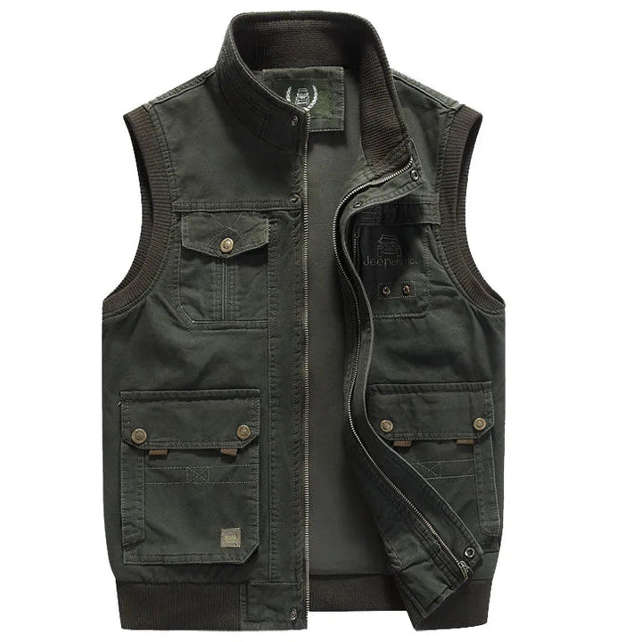 Chaleco vintage para exteriores con bolsillos prácticos para hombre – Elias