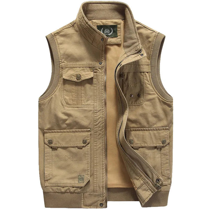 Chaleco vintage para exteriores con bolsillos prácticos para hombre – Elias