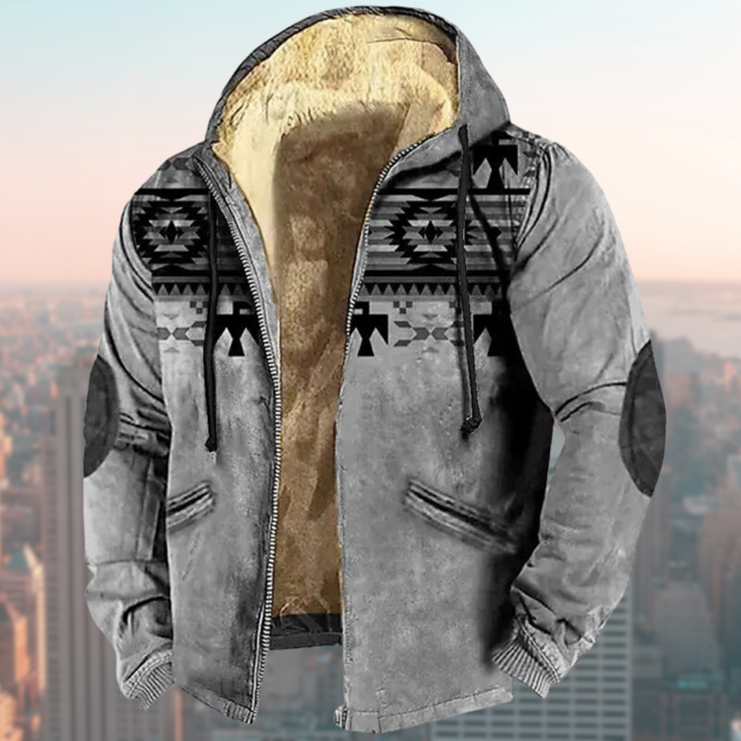 Stylish jacket with indigenous print – Liam