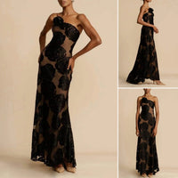 Off-shoulder maxi dress with jacquard pattern – Maila