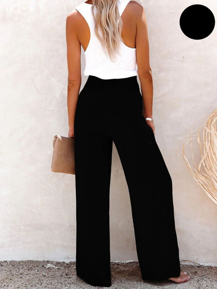 Women's Linen Pants with High Waist and Wide Leg – Livia