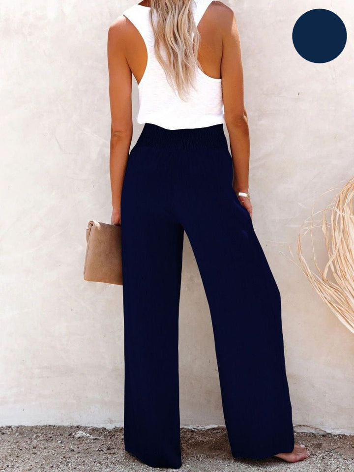 Women's Linen Pants with High Waist and Wide Leg – Livia