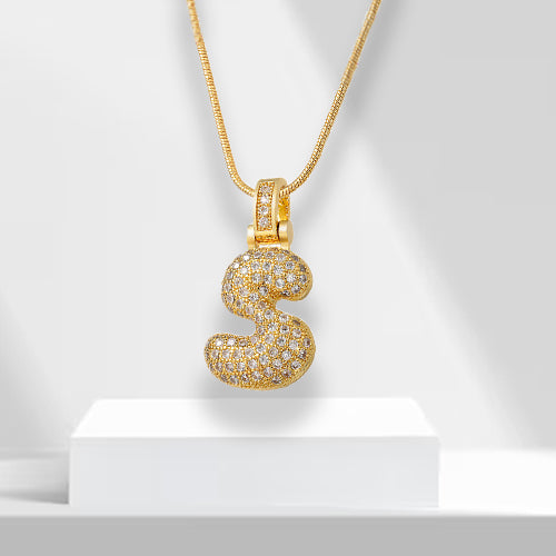 Bubble Letter Chain with Pendant - LuxeLette