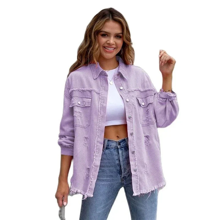 Boho Women's Denim Jacket with Ibiza Flair & Slim Fit for Spring/Summer – Yara