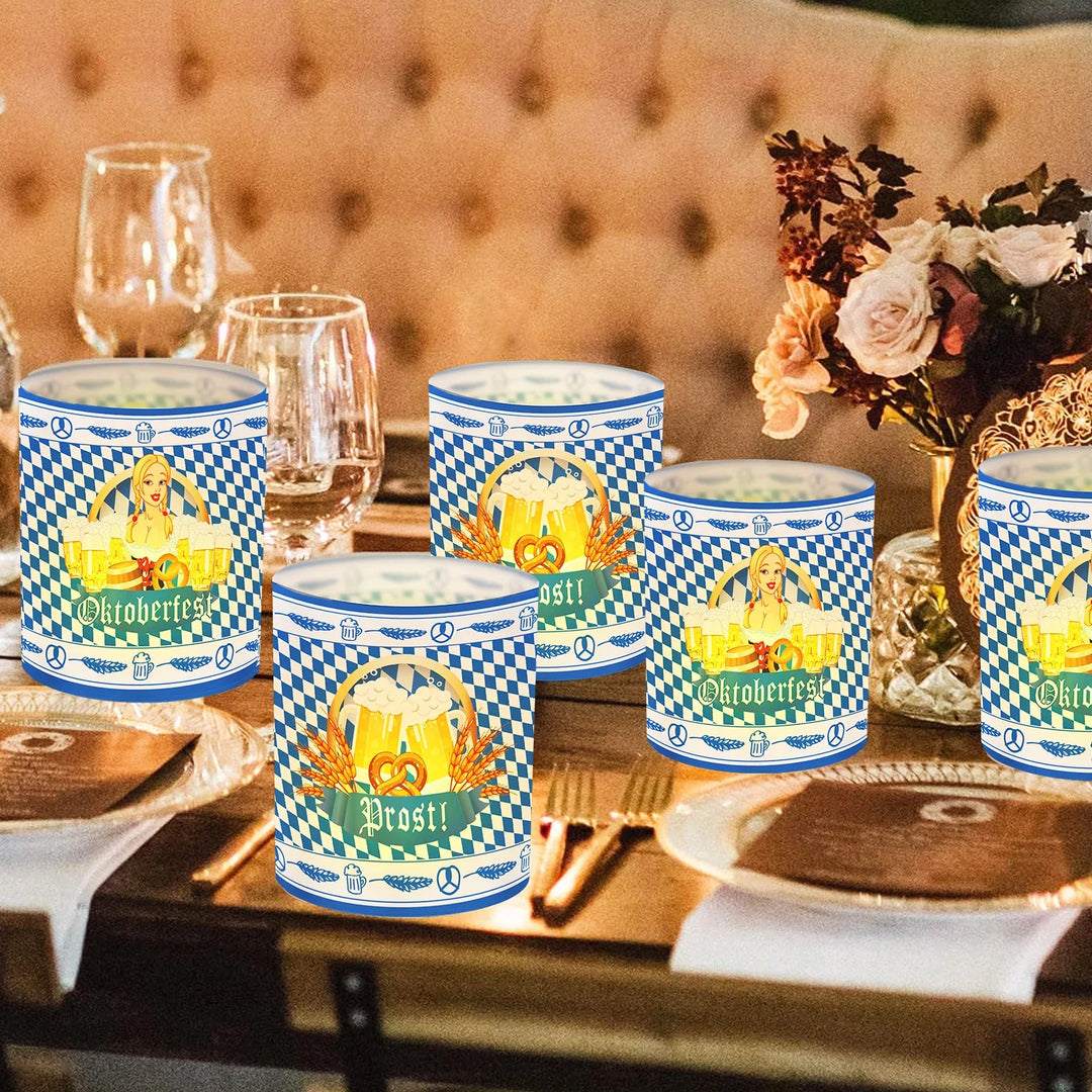 Set de faroles de mesa con diseño Oktoberfest (12 piezas, 1+1 gratis) – LampenFreude Oktoberfest 2025