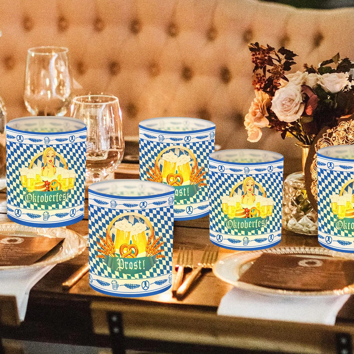 Set de faroles de mesa con diseño Oktoberfest (12 piezas, 1+1 gratis) – LampenFreude Oktoberfest 2025