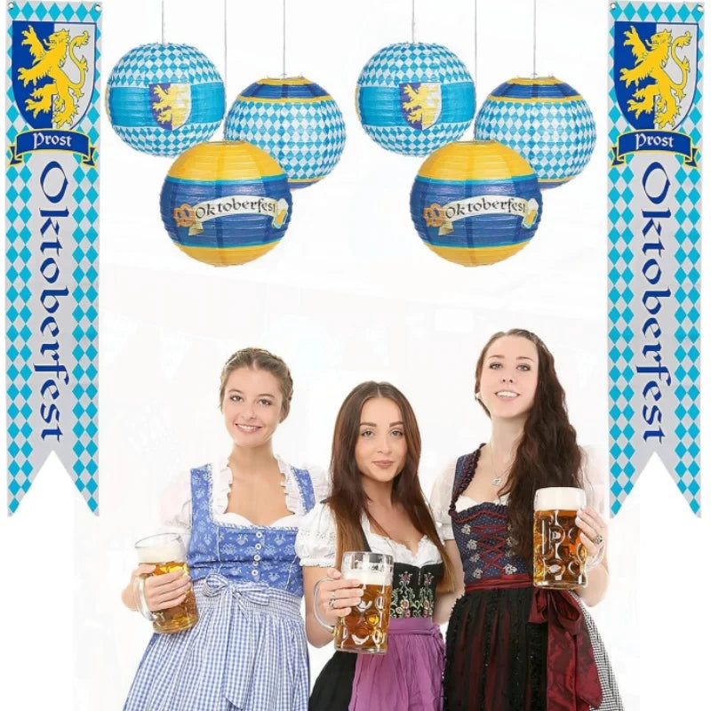 Paper Lantern Set in Oktoberfest Design (3-piece) – LichtFreude Oktoberfest 2025