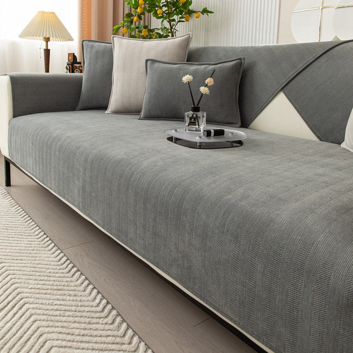 Non-Slip Chenille Sofa Cover - Stays in Place, 3 Sizes, Colors 1