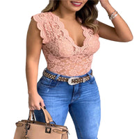 Stylische Damen Sommertop aus Spitze mit Blumenmuster - SpitzenLicht