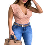 Stylische Damen Sommertop aus Spitze mit Blumenmuster - SpitzenLicht