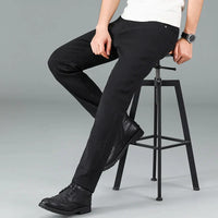 Herre Straight Fit Jeans i sort med stretch – Milan