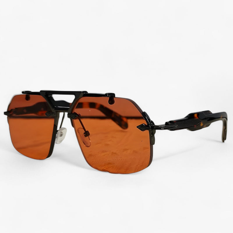 Randlose Oversized Sonnenbrille mit Metallakzenten – Vexor