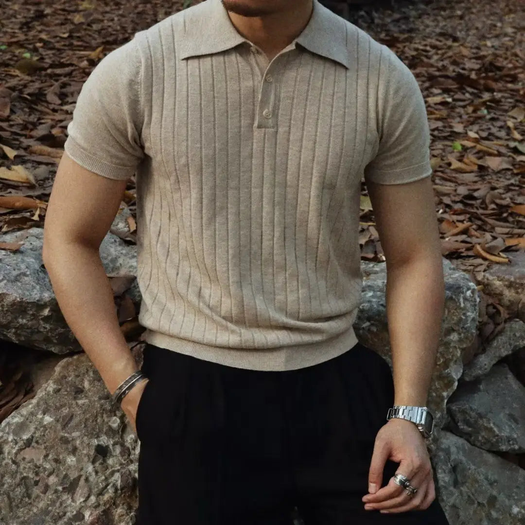 Slim fit herrepoloshirt med glidelås – Fabrizio