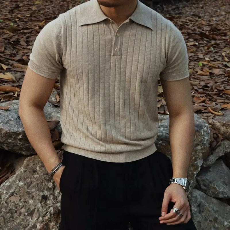 Slim fit herrepoloshirt med glidelås – Fabrizio