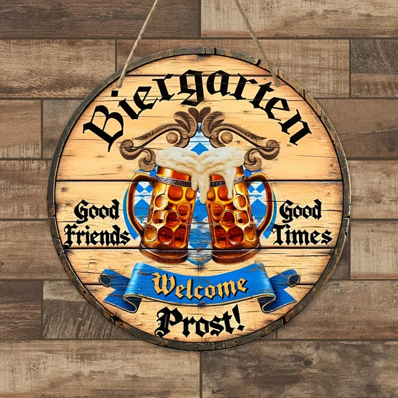 Metal Wall Sign "Beer Garden Cheers" – Cheers Sign Oktoberfest 2025