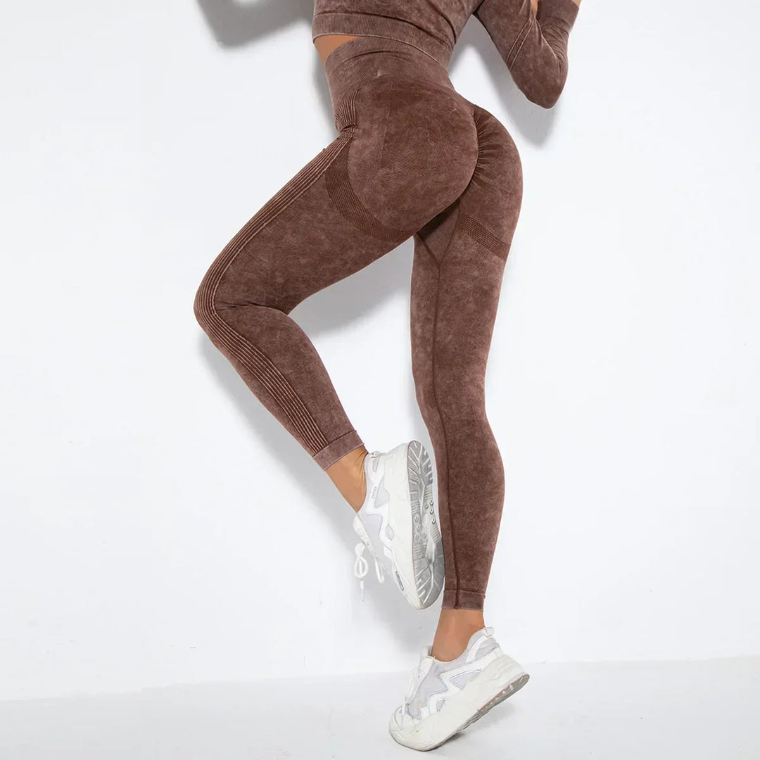 Conjunto de yoga para mujer sin costuras con top corto - Nova