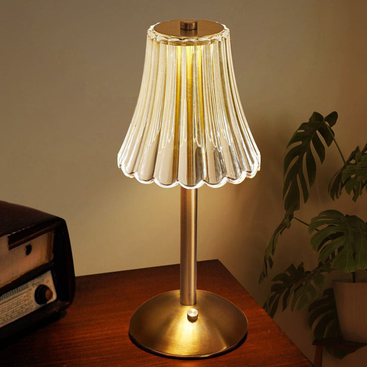 Lámpara de mesa de cristal dorado - Aurora Luxe