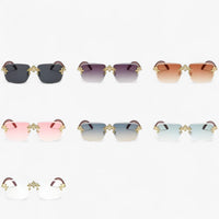 Randlose Steampunk-Sonnenbrille mit Metallakzenten – Nirex
